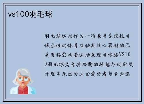 vs100羽毛球